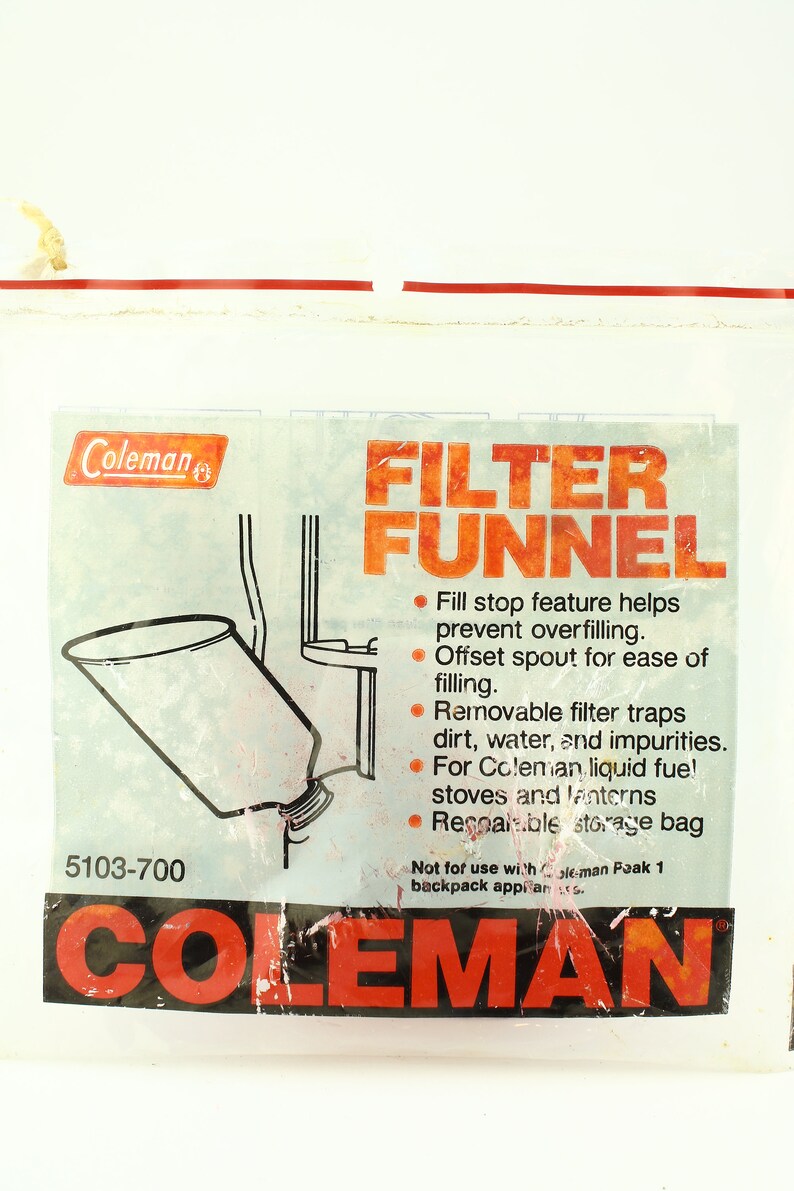 Coleman Fuel Filter Funnel in Package Vintage Red Coleman Etsy