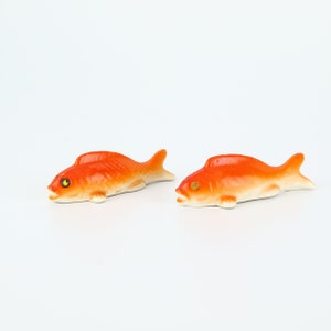 Vintage Japanese Koi Fish Salt and Pepper Shaker - Goldfish - Soft Red Snapper Fish - Made in Japan - Kitchen and Dining Home Decor