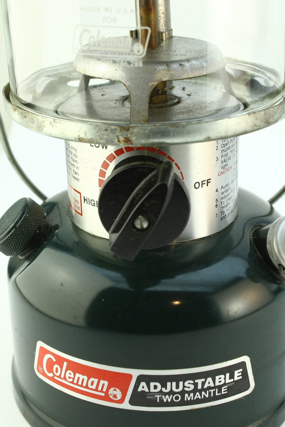 Coleman Model 288 8/86 Adjustable Two Mantle Vintage Etsy