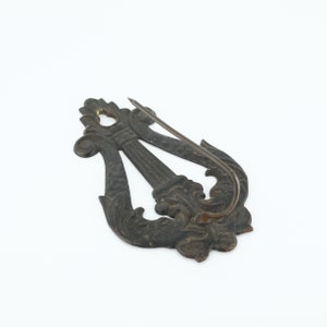 Antique Bill Hook - Tatum Ornate Cast Iron Wall Mount Receipt Hook with Floral Design - Letter Spike