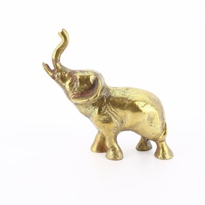 Vintage Brass Elephant Figurine - Solid Brass Animal Figure