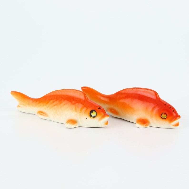 Vintage Japanese Koi Fish Salt and Pepper Shaker Goldfish Etsy