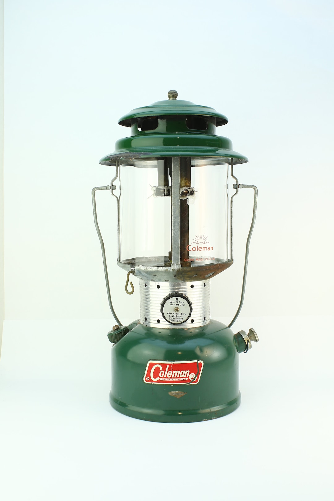 Coleman Lantern Model 220F 2/66 Vintage Green, American Made, Camping