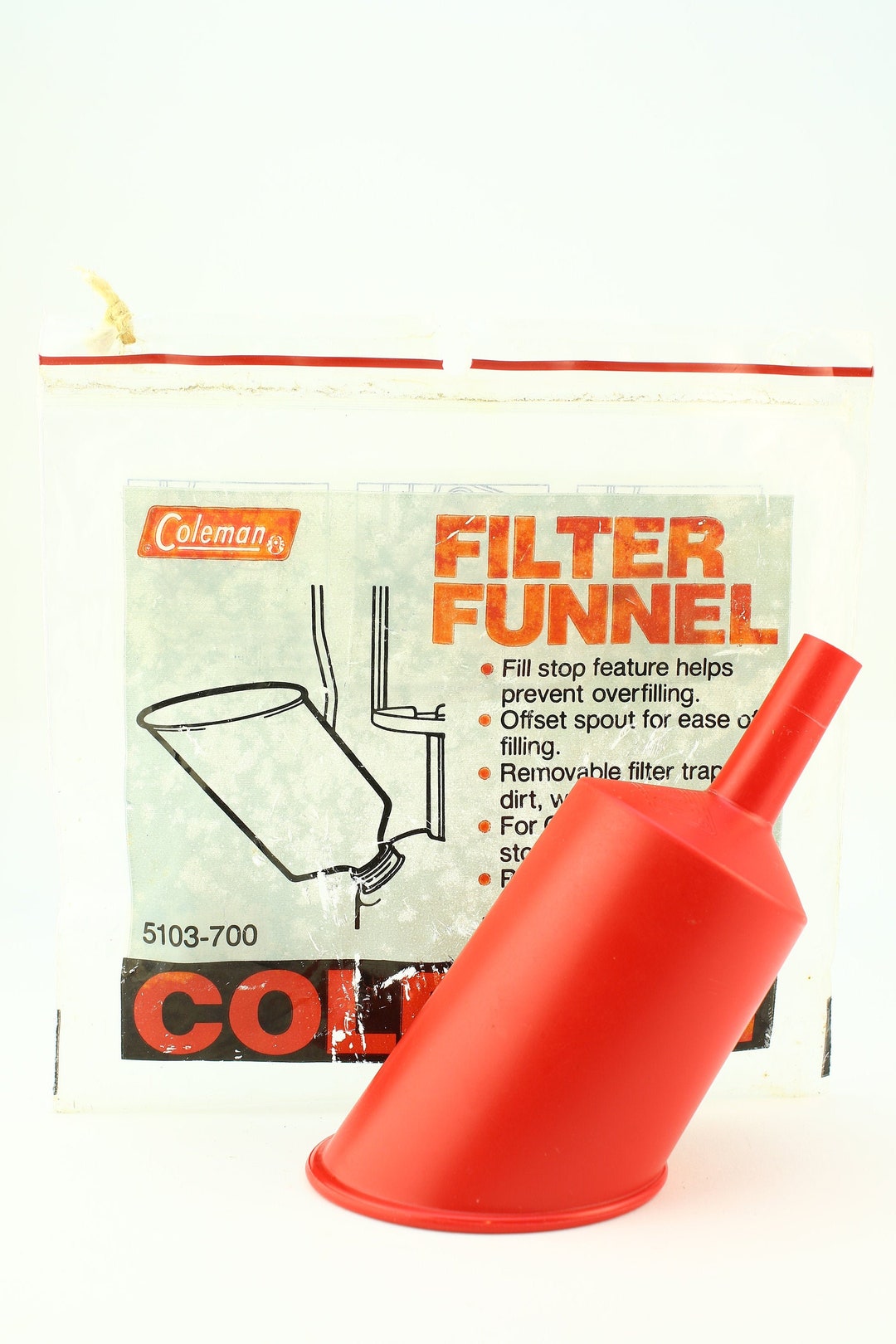 Coleman Fuel Filter Funnel in Package Vintage Red Coleman Etsy