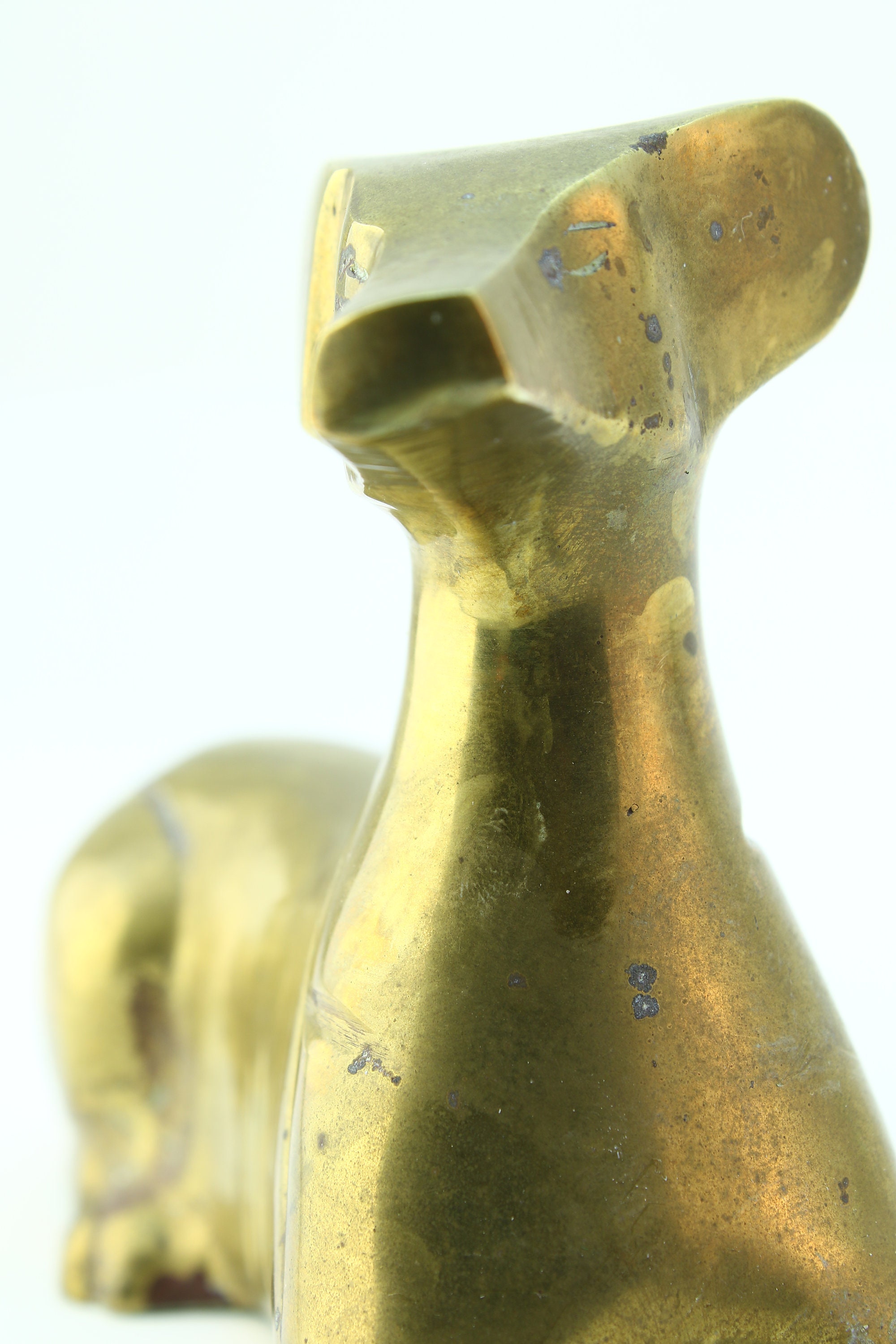 Vintage Brass Dog Figurine Sitting Canine Statue Doggo Puppy Etsy