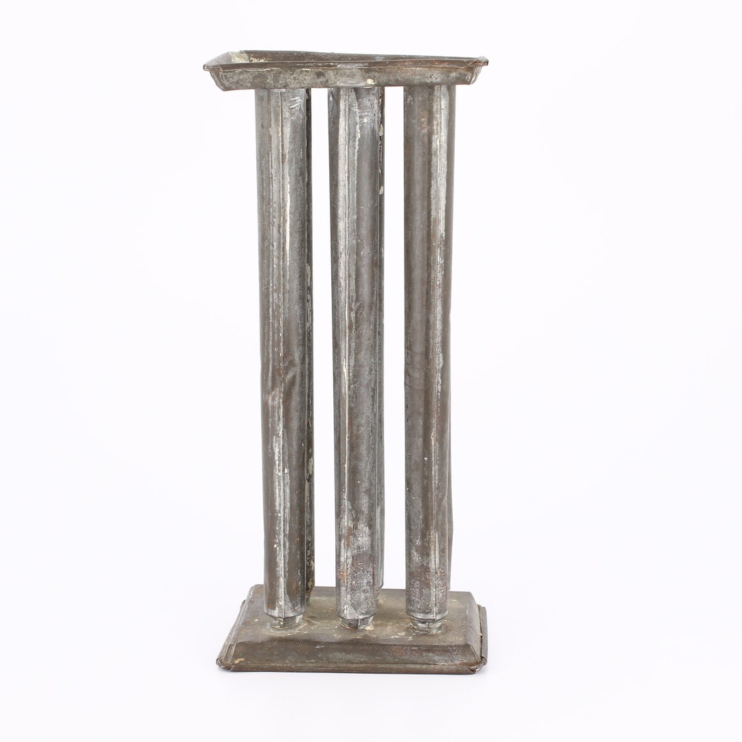 Antique Candle Mold Vintage Halfdozen Candlestick Making Mould Rustic