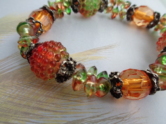 Pretty Vintage Colorful Bracelet Glass Plastic me