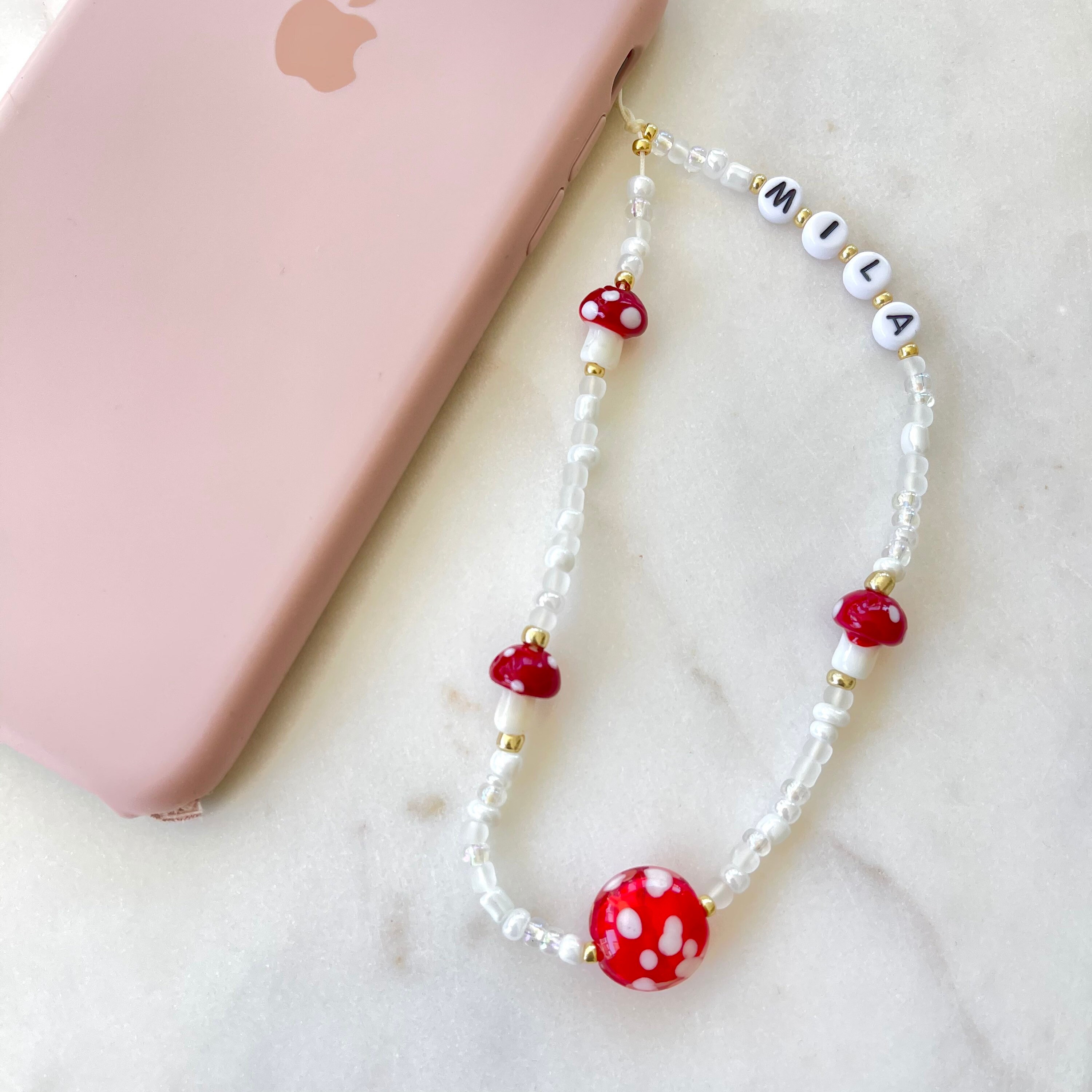 Mushroom phone strap Clearance