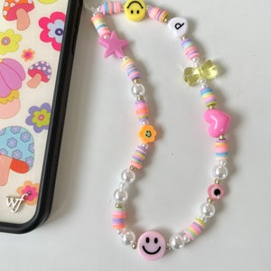 CARE BEARS pink Phone Charm Strap Phone Charm Beads-HAND MADE