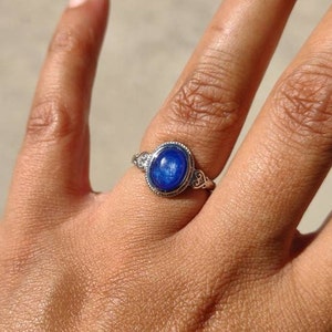 Blue Kyanite Ring, Adjustable, Crystal Jewelry
