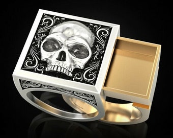 Restyle anillo Locket veneno anillo Poison Gothic nugoth pentagrama compartimento secreto bruja