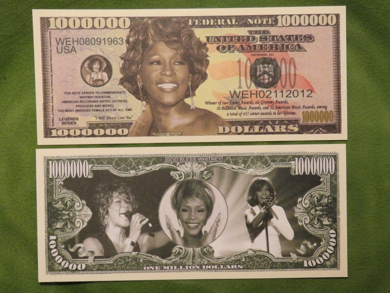 2 x 1 Million Fake Dollar Whitney Housten