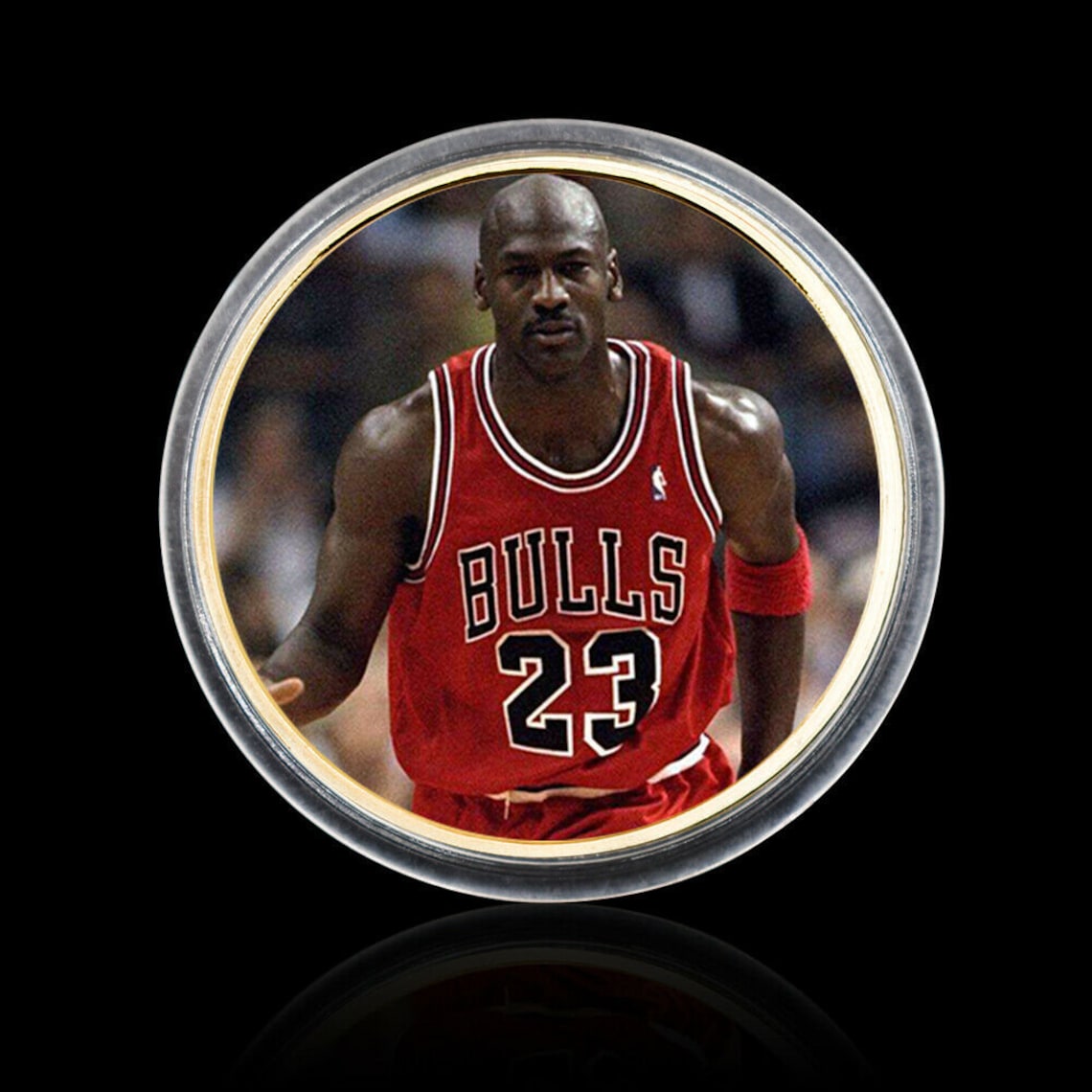 Rare Michael Jordan Collectible Medal Gold Plated With Color Etsy