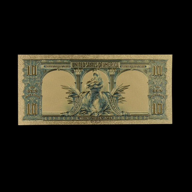 1 PCS 10 USA Dollar Year 1901 gold Banknote Non-circulating World Collection Bill
