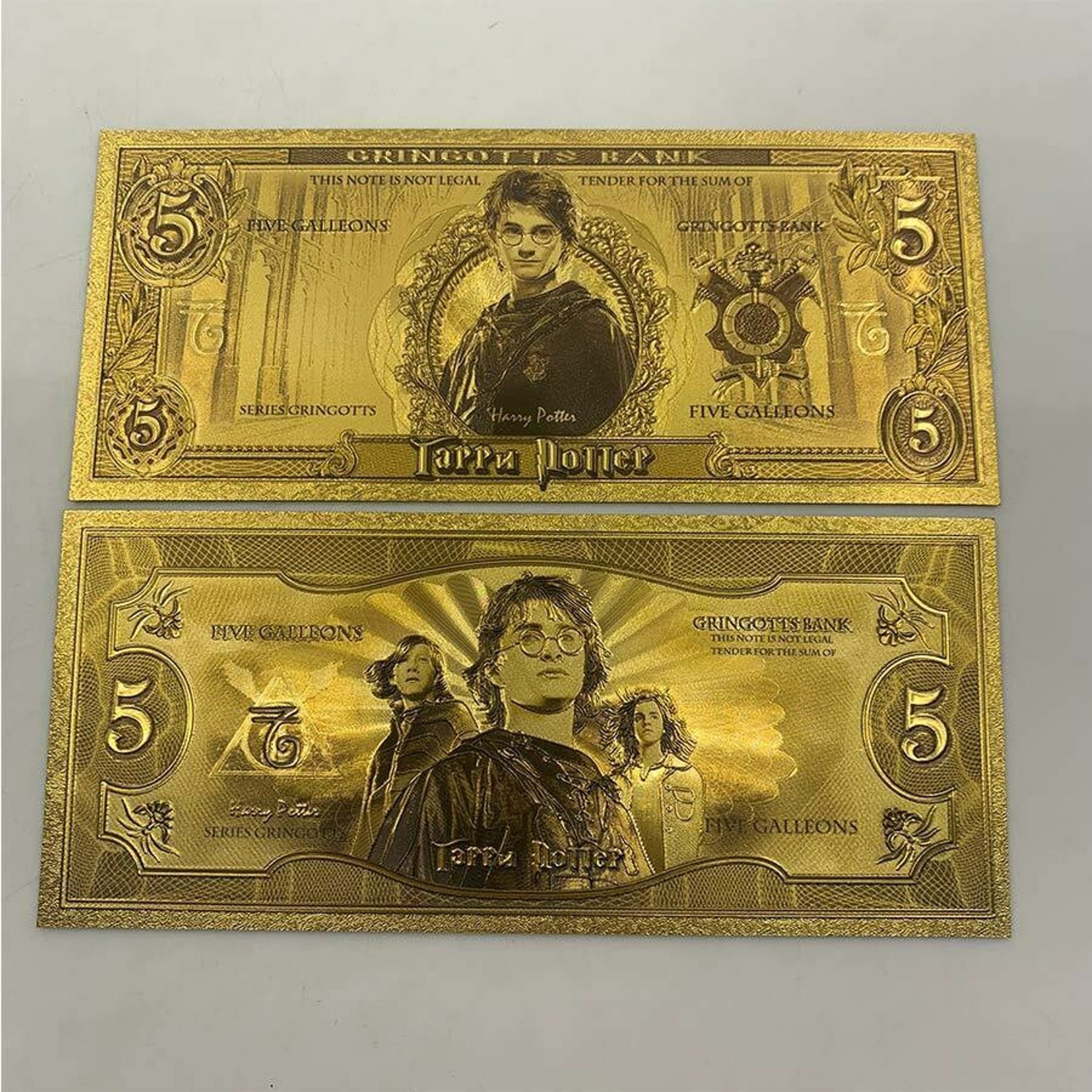 Harry Potter Gold Foil Gold Banknote Souvenir Gifts Etsy