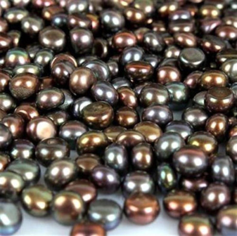 not drilled 10 pieces blackgolden Tahiti beads cabochone 9-10 mm