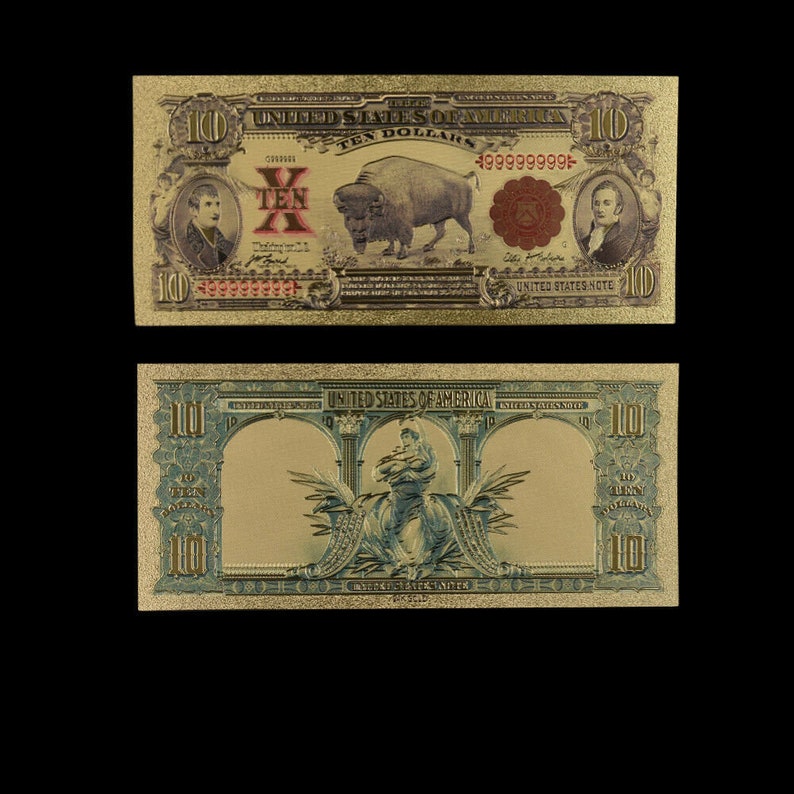 1 PCS 10 USA Dollar Year 1901 gold Banknote Non-circulating World Collection Bill