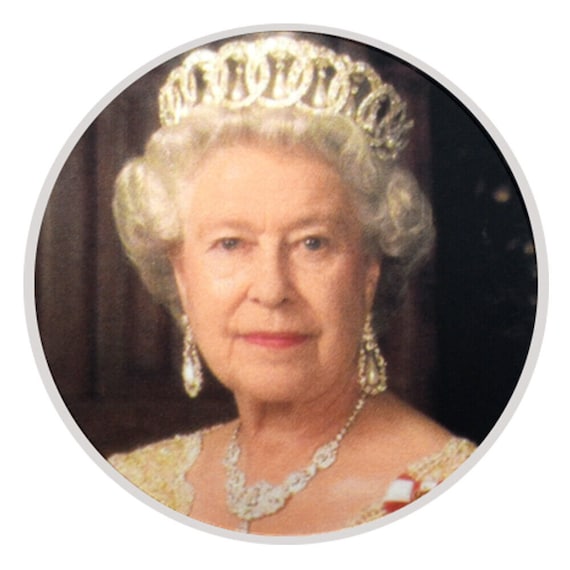 Queen Elizabeth Collector Medal Silver-plated With Paint - Etsy