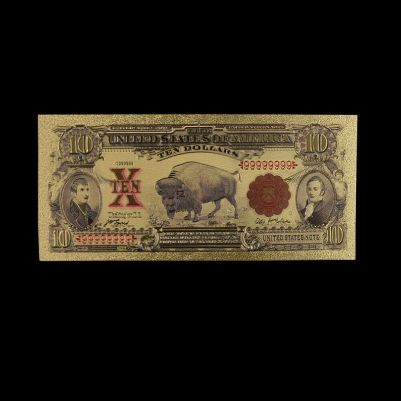 1 PCS 10 USA Dollar Year 1901 gold Banknote Non-circulating World Collection Bill