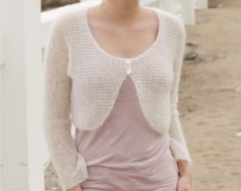 Women's bolero in mohair and silk, handmade