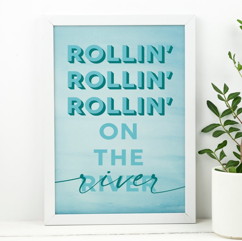 Rolling on the River Print Tina Turner Rollin' on a Etsy