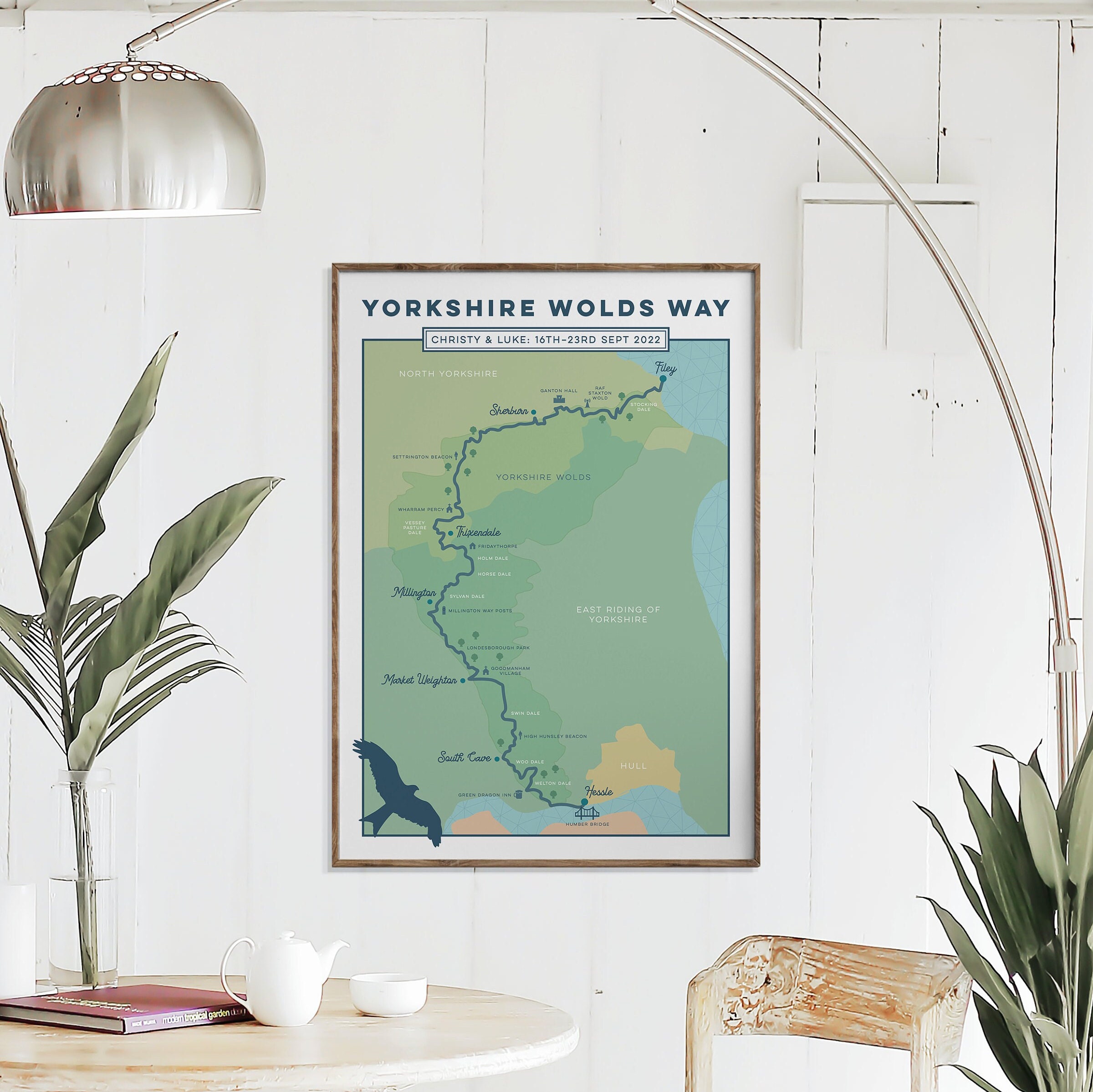Personalised Yorkshire Wolds Way Art Print: Yorkshire Wolds ...