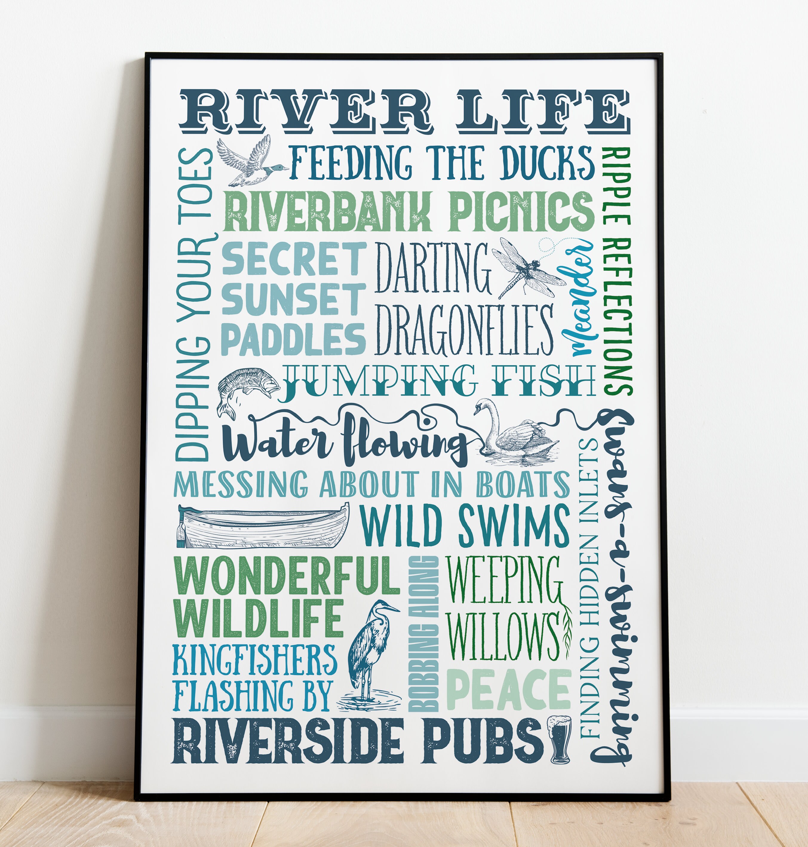 River Life Wall Art River Art Print River Print River Gift Etsy