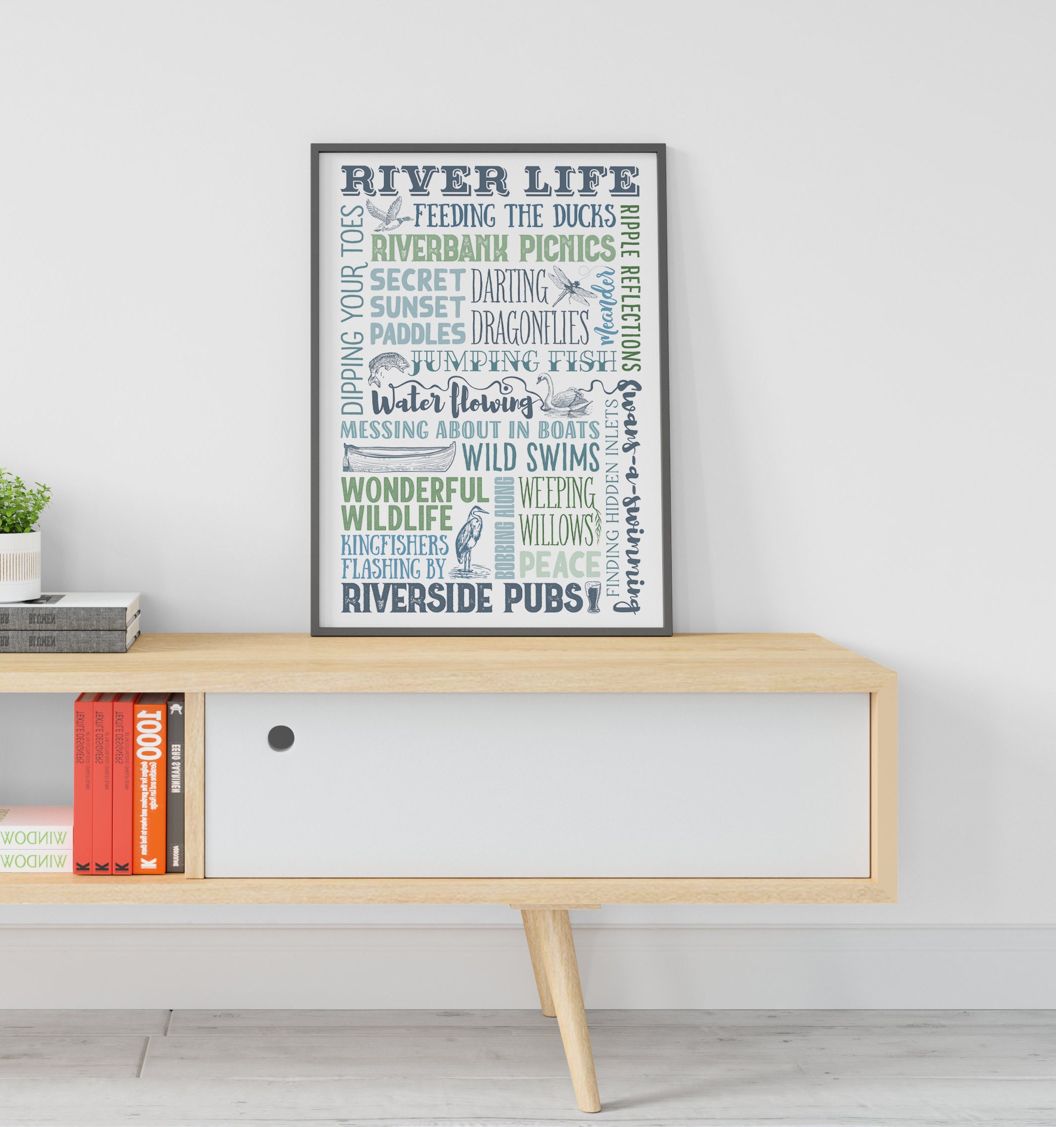 River Life Wall Art River Art Print River Print River Gift Etsy