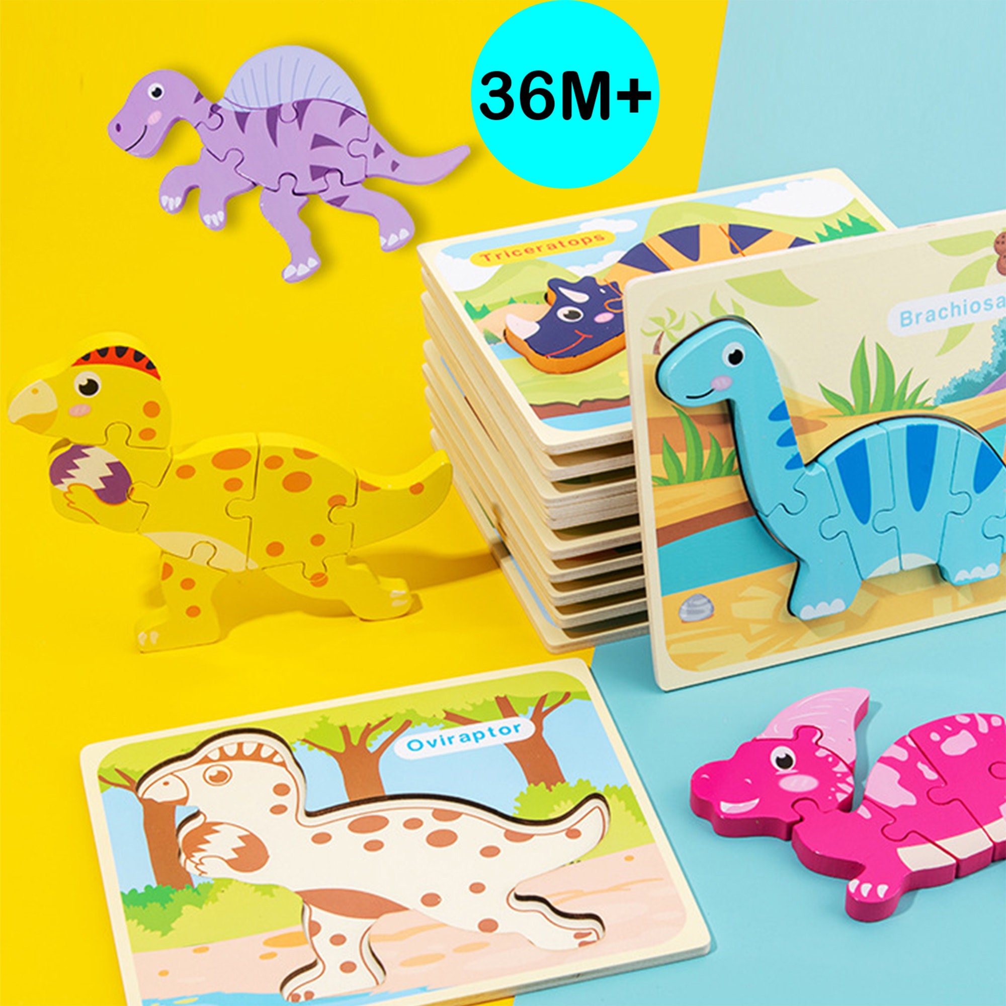 Dinosaur Wood Puzzle Personalized Dinosaur Toy Toddler Toys Etsy