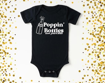 Poppin’ Bottles Onesie®. New Years Baby. New Years Onesie®. New Years Toddler. New Years Infant. My First New Years. New Years Eve Baby. New