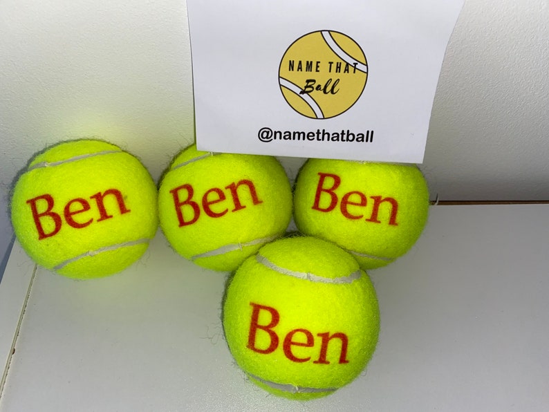 Personalised tennis balls PLAIN WRITING Etsy