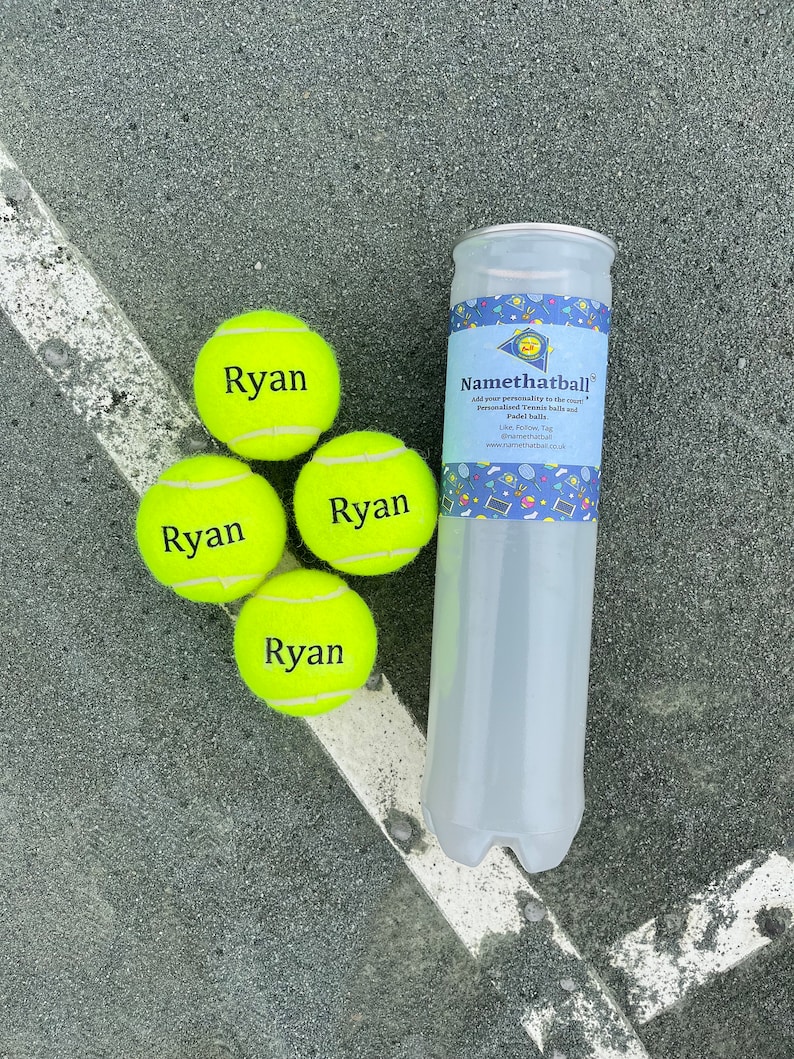 NTB gepersonaliseerde tennisballen voor volwassenen standaard teksteditie afbeelding 2