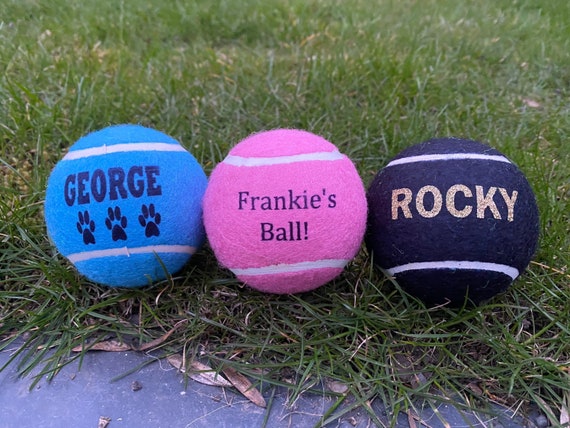 NTB Personalised Coloured Dog Tennis Balls Etsy