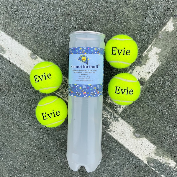 Personalisierte Tennisbälle für Erwachsene - Standardtext Edition