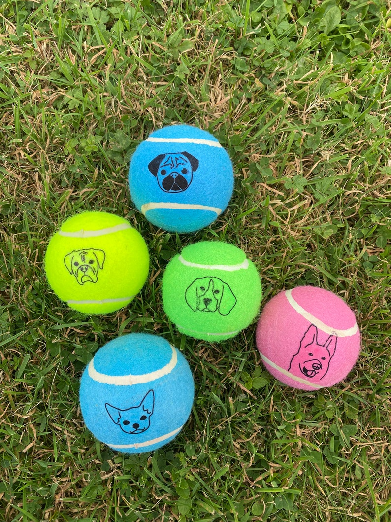 NTB Personalised Dog Balls Puppy Faces Etsy UK