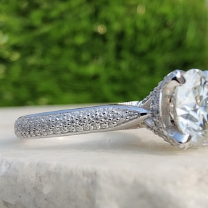 3 CT Round Moissanite Diamond Engagement Ring, Round Diamond With High Setting Wedding Ring For Her, Moissanite Engagement Ring Gift For Her