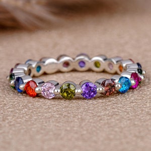 Rainbow Diamond Wedding Band, Bubble Band Lab Diamond Rainbow Color Wedding Matching Ring, Multi Color Diamond Wedding Ring, Rainbow Ring