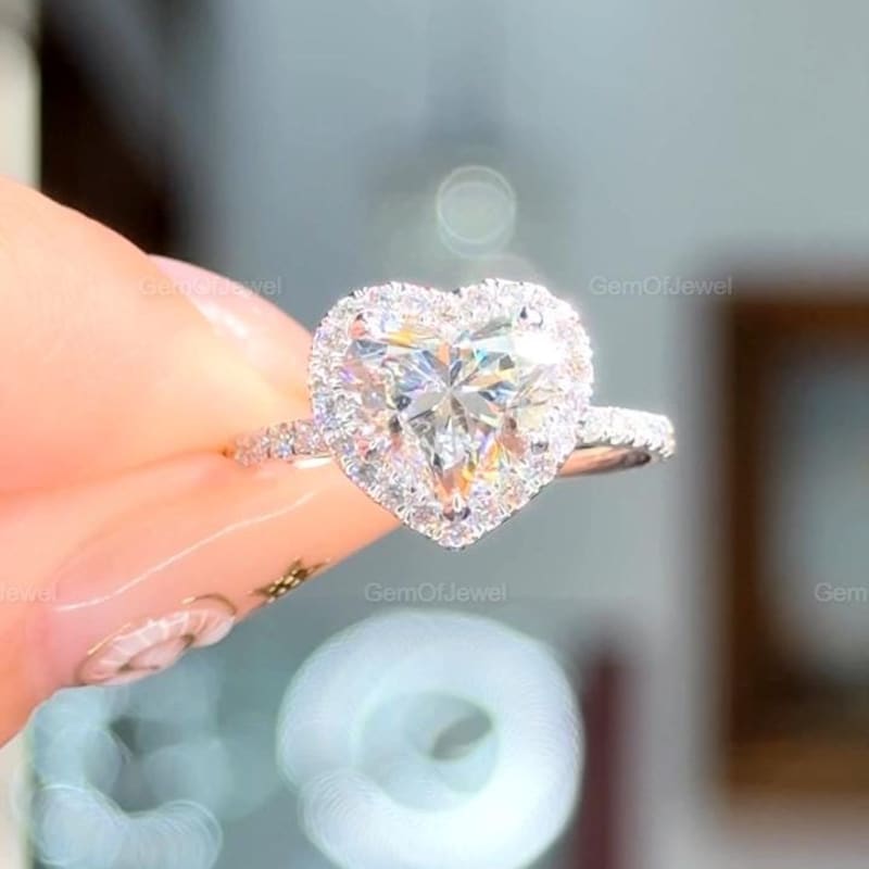 Heart Engagement Rings - Etsy