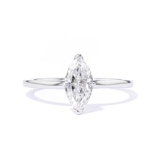 1ct Marquise Moissanite Diamond White Gold Solitaire Gold Ring Moissanite Engagement Ring or wedding Ring For Her, Marquise Moissanite Ring