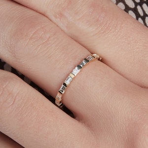 Baguette Diamond Band Moissanite Diamond Band Full Eternity Moissanite Diamond Band For Her, Wedding band For Her, Baguette Moissanite Band