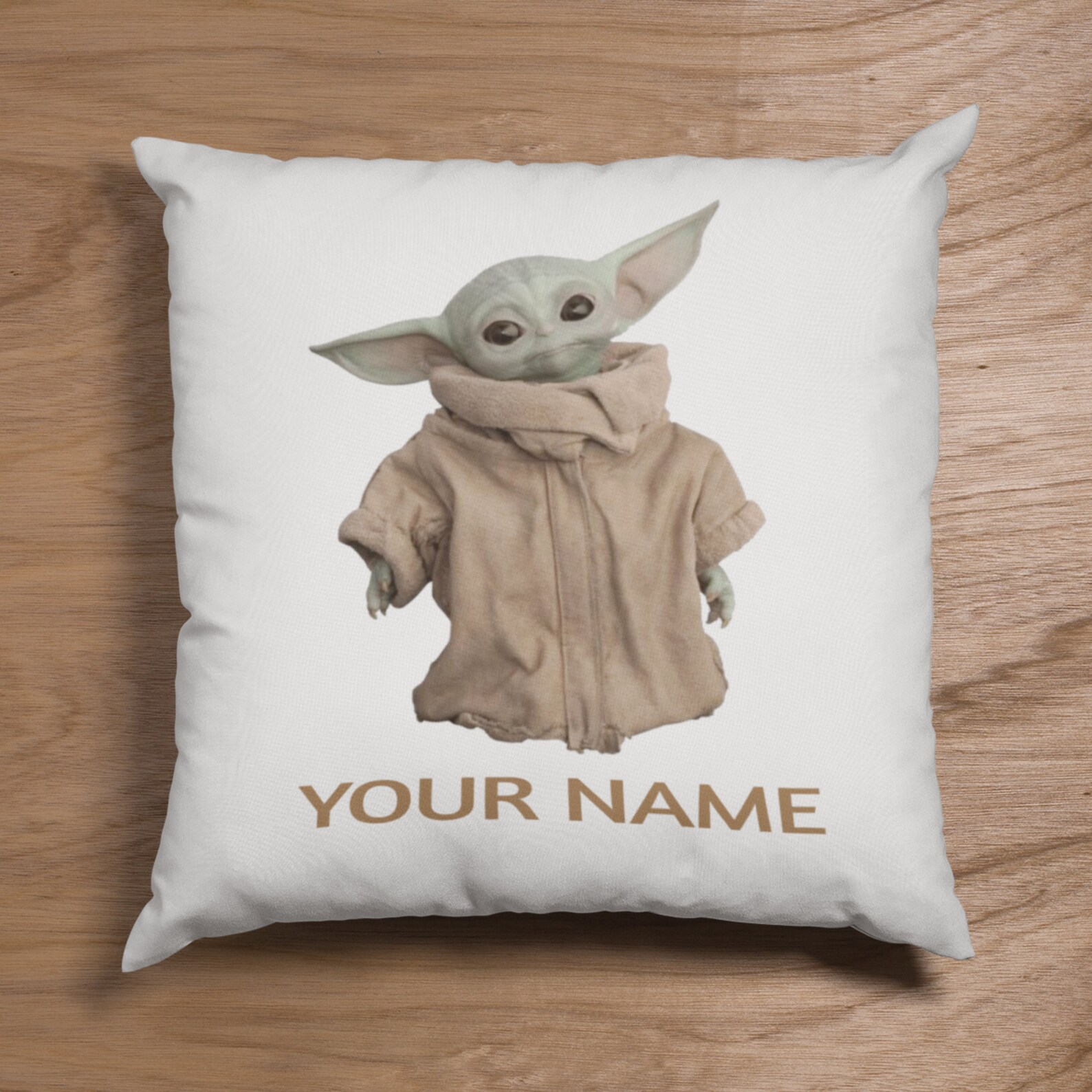 Personalized Baby Yoda Throw Pillow Case Cover Star Wars Etsy
