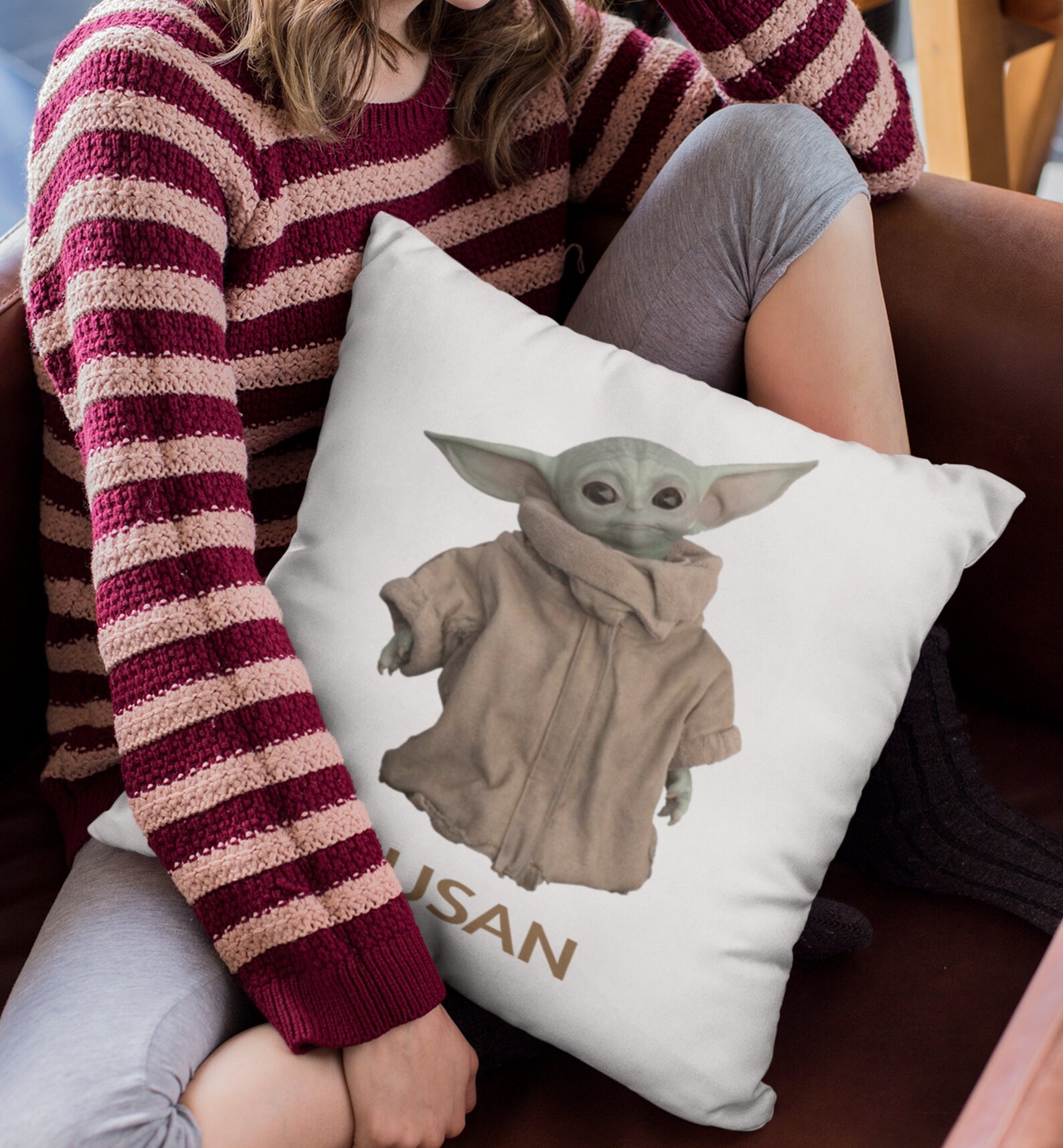 Personalized Baby Yoda Throw Pillow Case Cover Star Wars Etsy