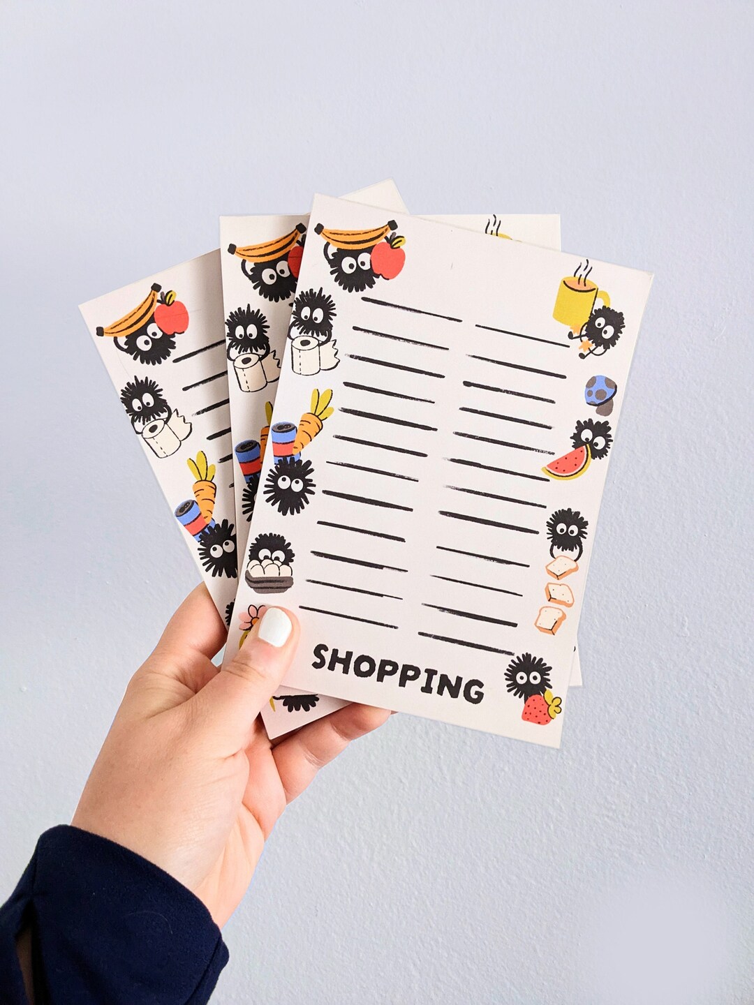 Notepad Sprite Soot Sprite Ghibli Shopping List Gift for Ghibli Fan Grocery List ...