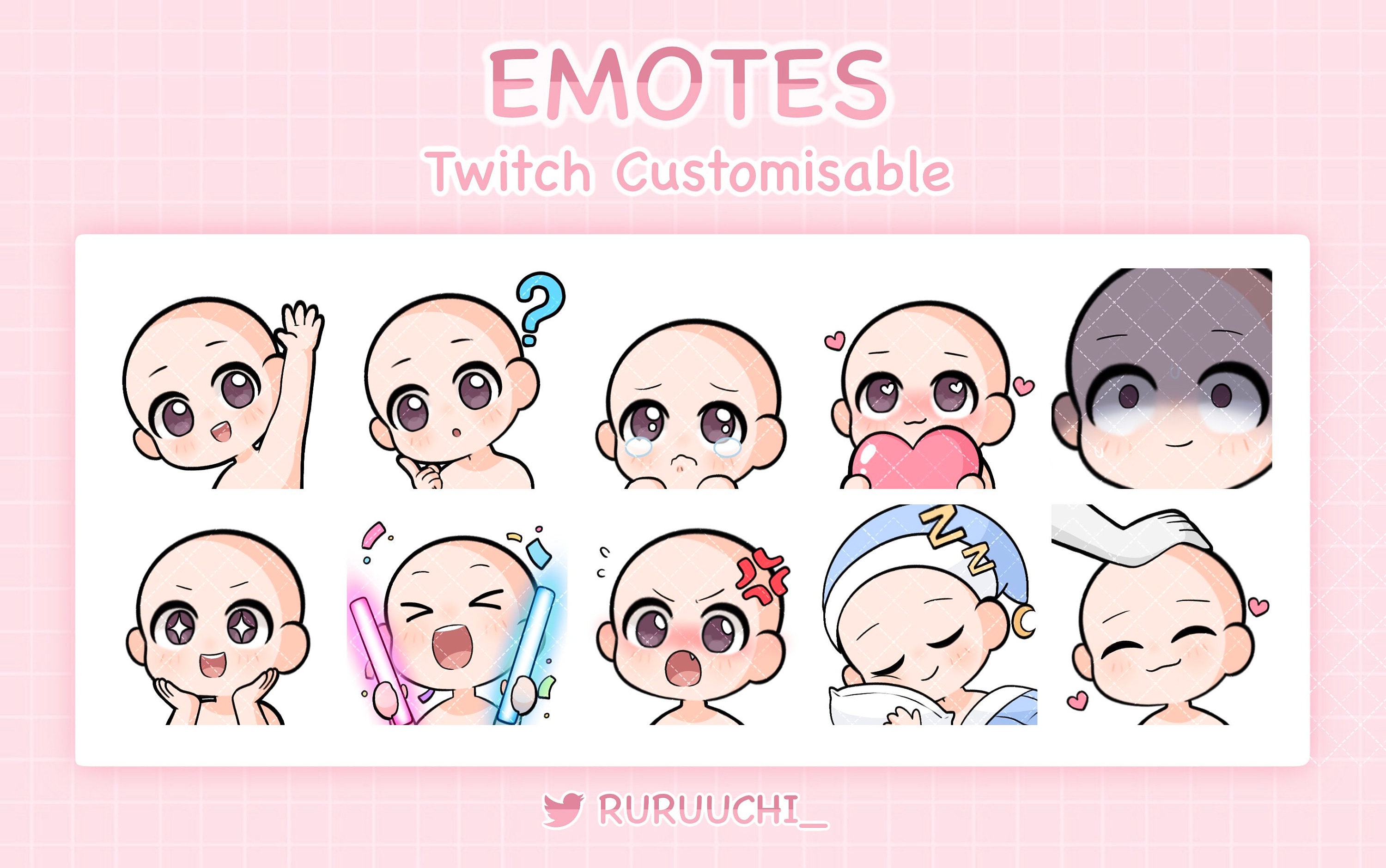 Customizable Twitch Emote / Kawaii Aesthetic / Streamer / Etsy Ireland