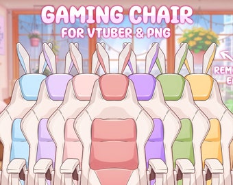 Vtuber Gaming Chair Set With 10 Colour Options | Cute Twitch Accessory | Stream Add-On Asset | Kawaii