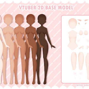 Vtuber Model Body Base Asset Live2D Rigged & Unrigged PSD