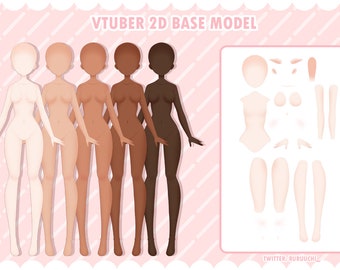 Vtuber Model Body Base Live2D Rigged & Unrigged