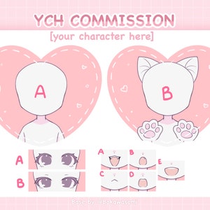 Customizable Character Commission / Kawaii Aesthetic / Custom Art / Premade / DIY / YCH