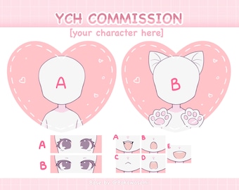 Customizable Character Commission / Kawaii Aesthetic / Custom Art / Premade / DIY / YCH