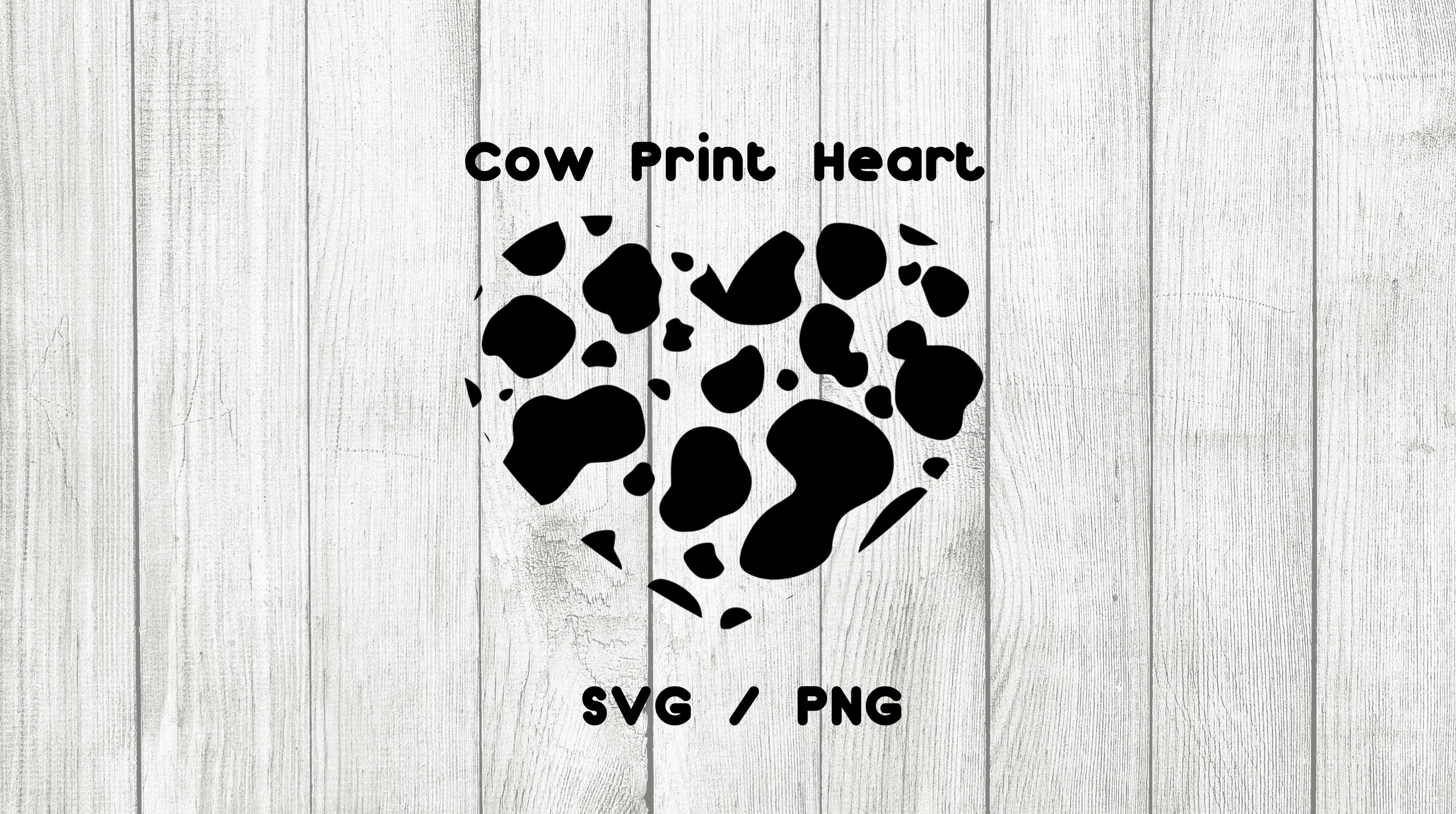 Cow Print Heart SVG Cow Print SVG | Etsy
